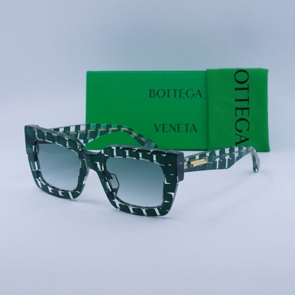 Bottega Veneta BV1212S 008 Sunglasses Green Square Frame, Green Lenses - Picture 11 of 11